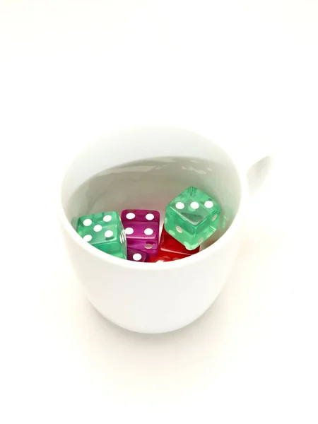 Cup and dice — Stock Photo, Image
