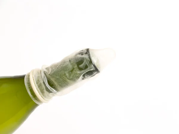 Botella con condones — Foto de Stock