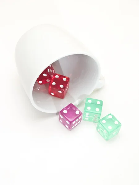 Cup and dice — Stock Photo, Image