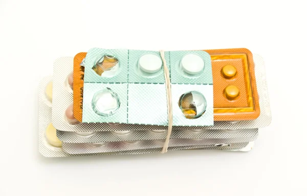 Balení lékařských prášky a tablety — Stock fotografie