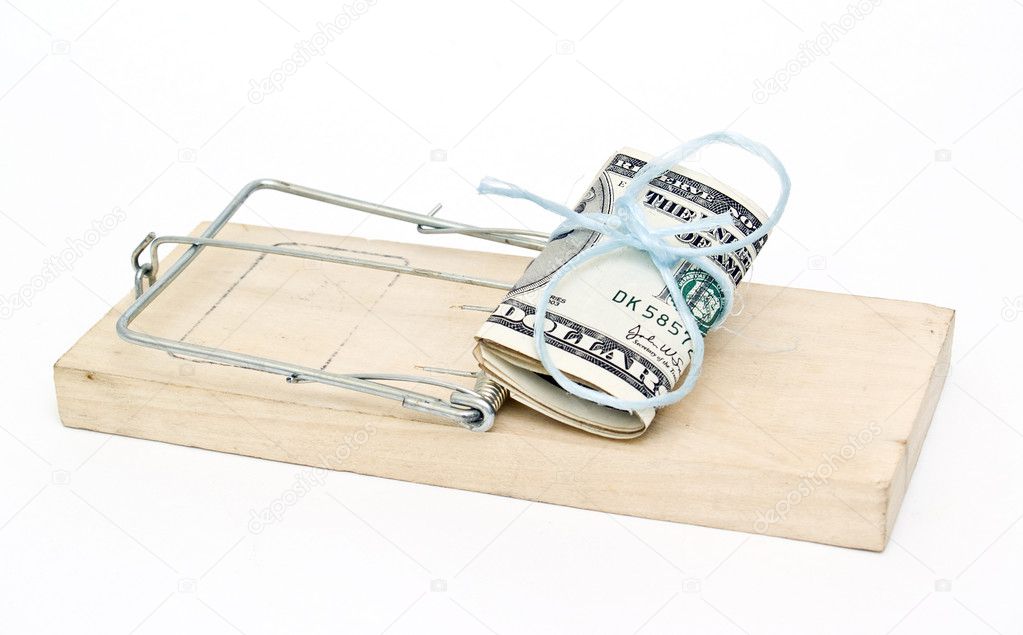 Mouse trap with dollars