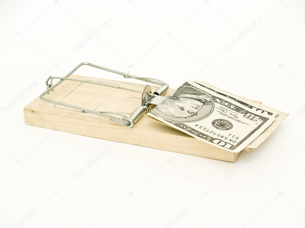 Mouse trap with dollars