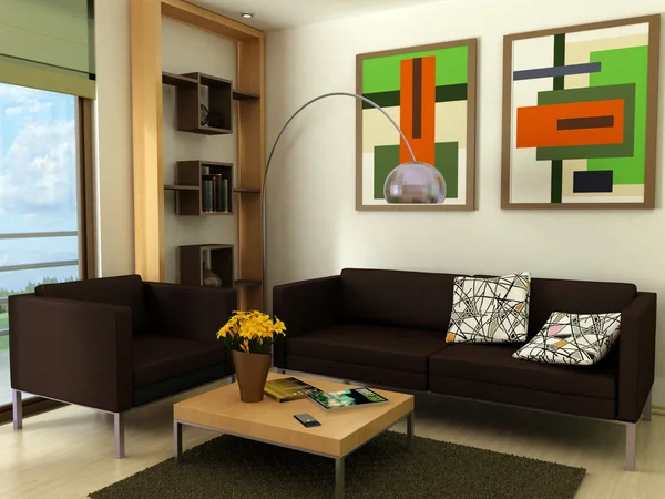 Sala de estar moderna —  Fotos de Stock