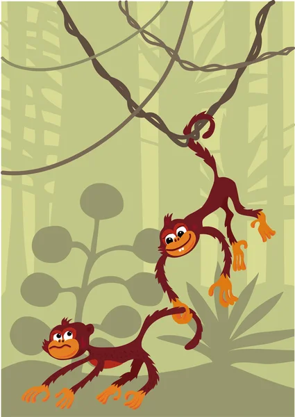 Kleine freche Affen — Stockový vektor