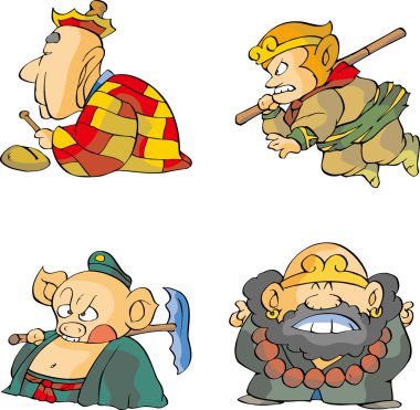 Journey to the west set six clipart