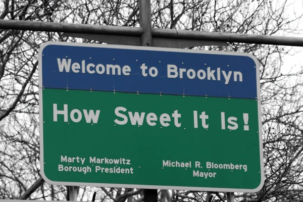 stock image Welcome sign in brooklyn