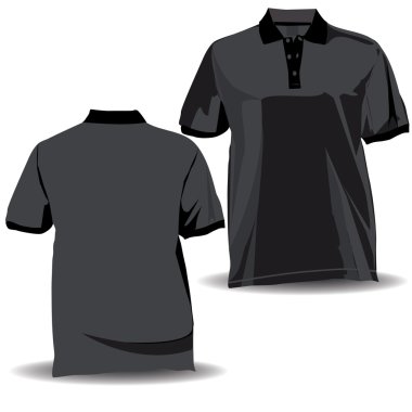 Shirt front and back with collar clipart