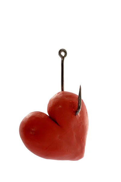 stock image Plasticine heart on hook