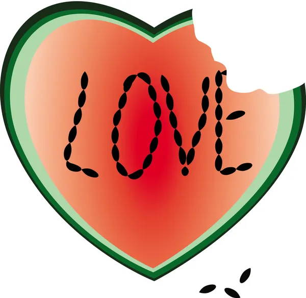 Szív-ból egy görögdinnye — Stock Vector