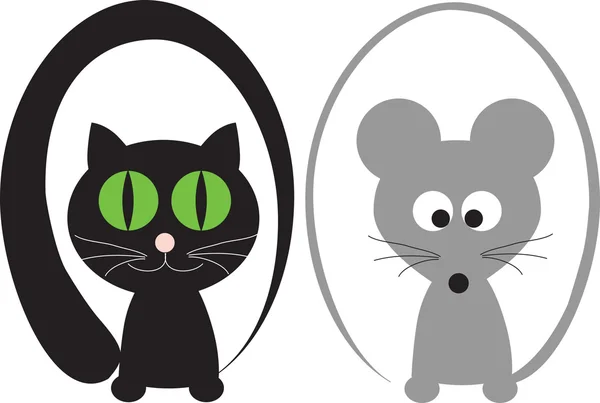 Cat and mouse — Stock Vector