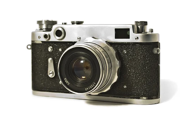 Oude analoge fotocamera Stockafbeelding