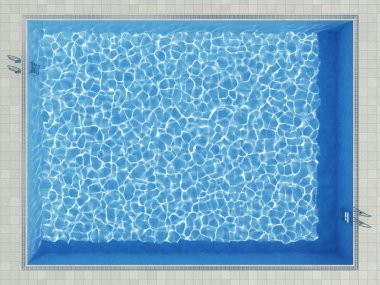 Blue water pool surface top view clipart