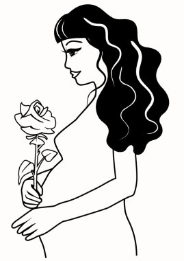 Silhouette of the pregnant woman. vector clipart