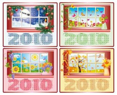 Calendar for 2010, vector clipart