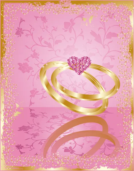 Carte d'amour de mariage, vecteur — Image vectorielle