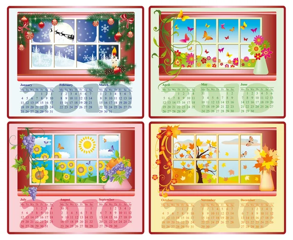 2010 年日历、 矢量 — 图库矢量图片