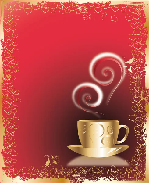 Carte d'amour - invitation à une tasse de café — Image vectorielle