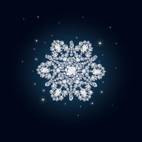 Diamond snowflake, vector — ストックベクタ