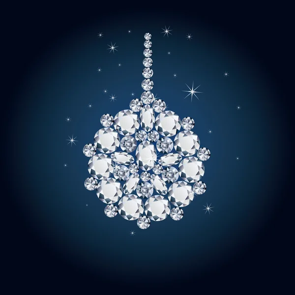 Diamond Christmas ball, vector — 图库矢量图片