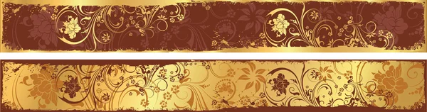 Deux bannières dorées, vecteur — Image vectorielle