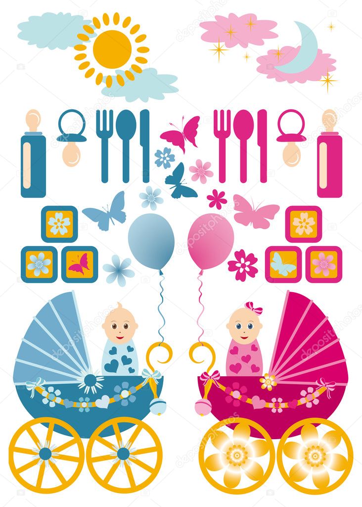 Baby set, vector Stock Vector by ©CaroDi 3014958