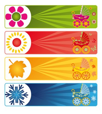 Baby banners, vector clipart