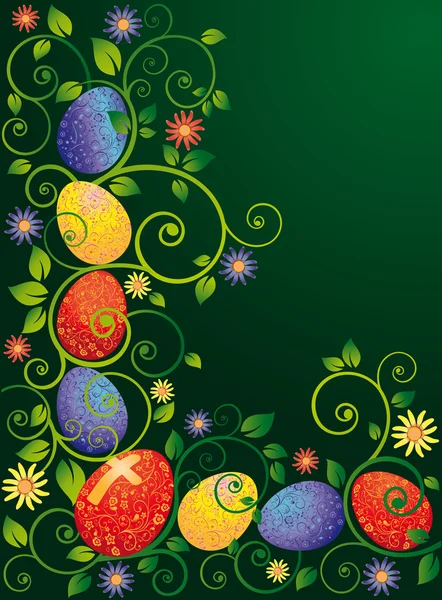 Tarjeta de felicitación de Pascua, vector — Archivo Imágenes Vectoriales