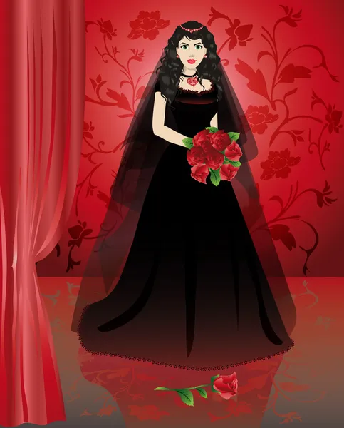La mariée noire, vecteur — Image vectorielle