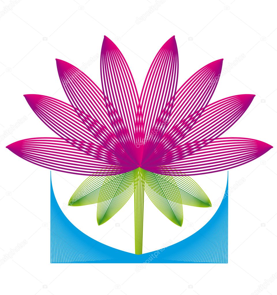 Vector illustration, lotus flower.