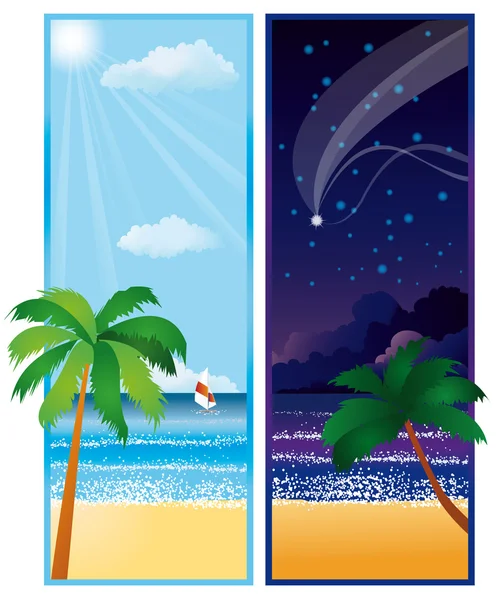 Banner de verano con mar, vector — Archivo Imágenes Vectoriales