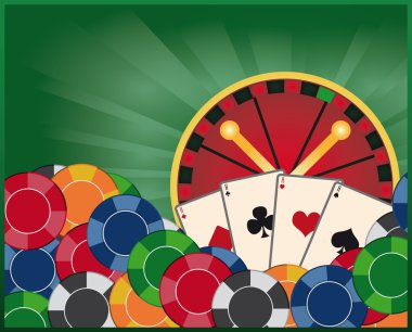 Casino banner with poker card, vector clipart