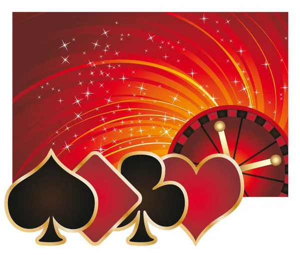 Banner casino met roulette, vector — Stockvector