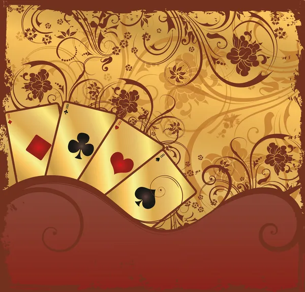 赌博扑克插图、 矢量 — 图库矢量图片