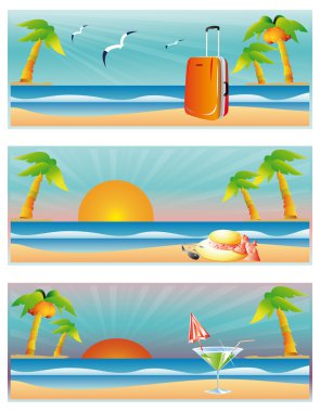 Travel summer banners, vector clipart