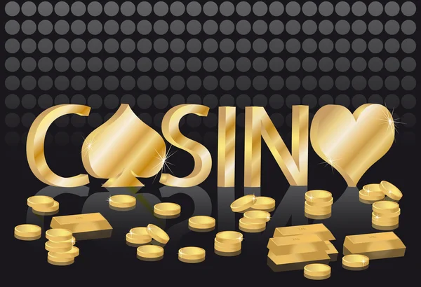 Altın casino kart, vektör — Stok Vektör