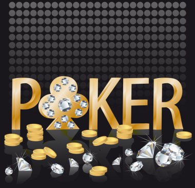 Diamond gold poker, vector clipart