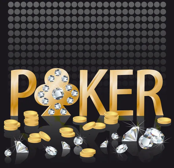 Diamond gold poker, vector — Stock Vector
