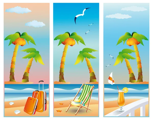 Summer travel banners, vector — Stockvector