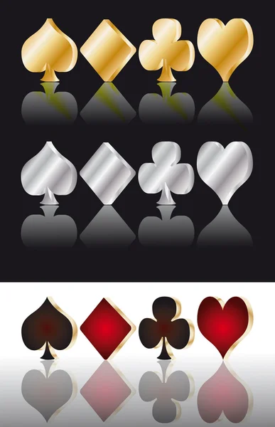 套扑克元素、 矢量 — 图库矢量图片