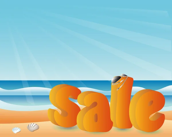 Pláž prodej s sluneční brýle 3d obrazu. vektor — Stockový vektor
