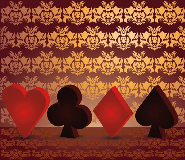 Glücksspiel Poker Hintergrund 3d, Vektor — Stockvektor