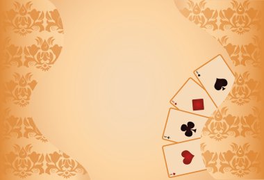 Gambling poker background with seamless pattern, vector clipart