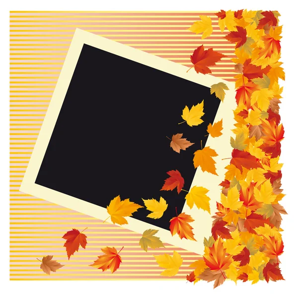 Autumn photo frame, vector illustration — Stock Vector