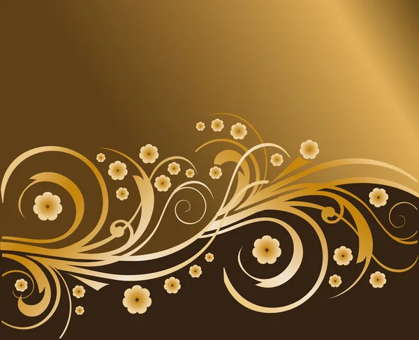 Altın çiçek tasarım arka plan, vektör — Stok Vektör