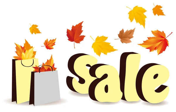 Autumn sale in 3D image, vector — Stock Vector