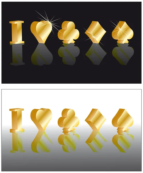 Poker Zlatá karta 3d obraz, vektor — Stockový vektor