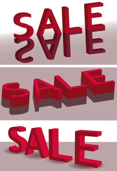 Försäljning ord från tredimensionella bokstäver. vektor — Stock vektor