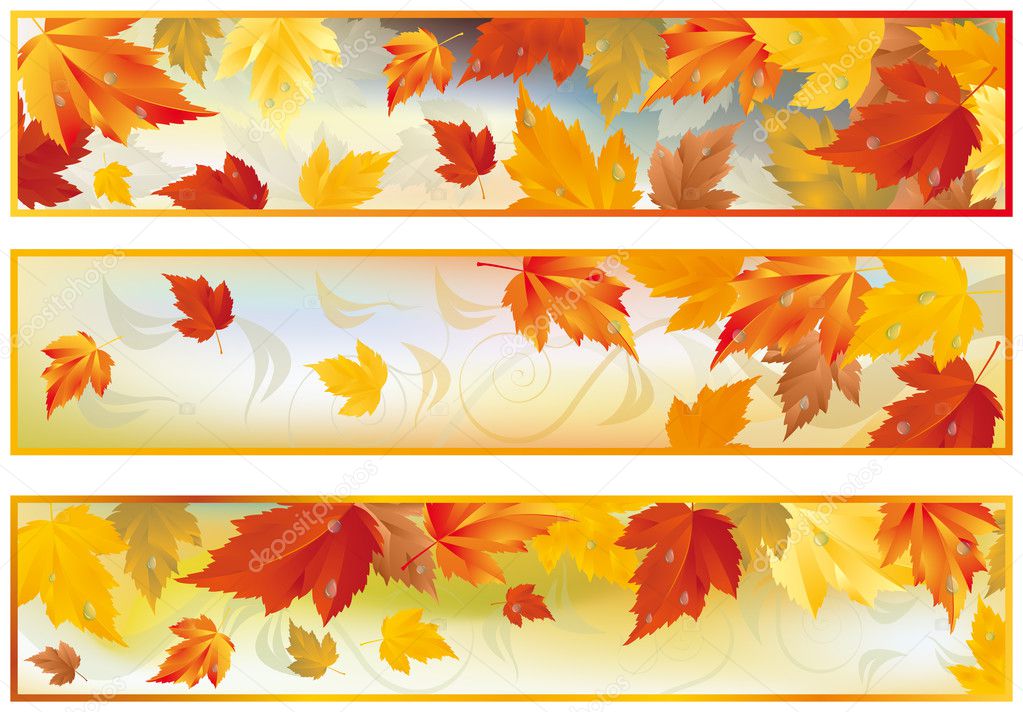 Autumn banners, vector — Stock Vector © CaroDi #3611828