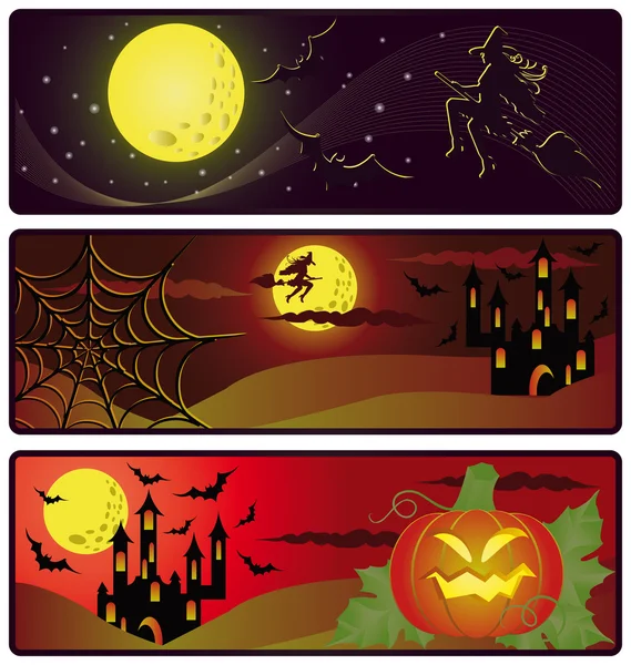 Banderas de Halloween. vector — Archivo Imágenes Vectoriales