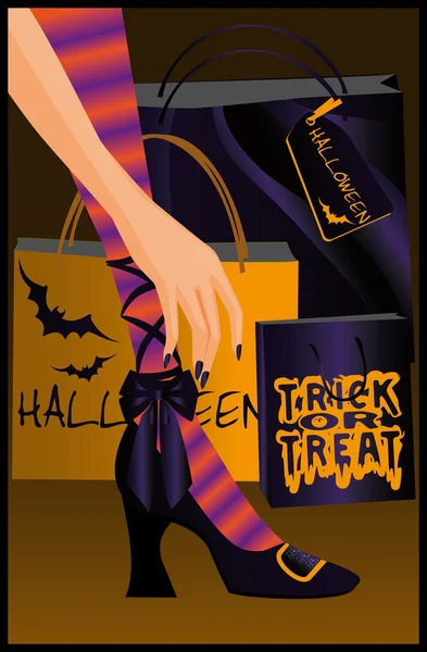 Shopping d'Halloween. vecteur — Image vectorielle